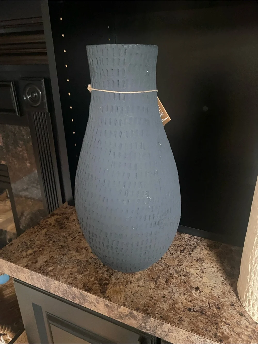 Crate&Barrel Textured Ceramic Vase in Black